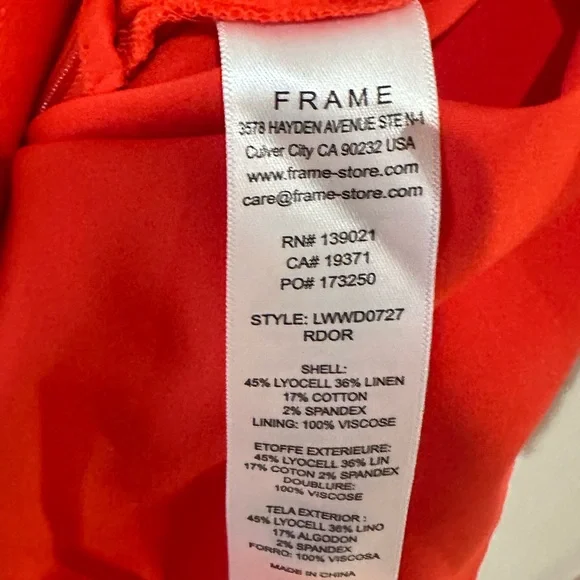 Frame Twist Front Sleeveless Dress Red Orange X Small - Picture 8 of 10